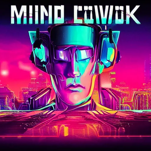 Image similar to mind blown synthwave cyberpunk