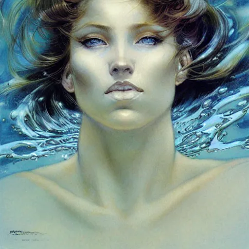 Prompt: realistic detailed face portrait of a beautiful woman underwater by gerald moira, ayami kojima, amano, greg hildebrandt, ann long, and mark brooks, female, feminine, art nouveau, victorian, neo - gothic, gothic, character concept design