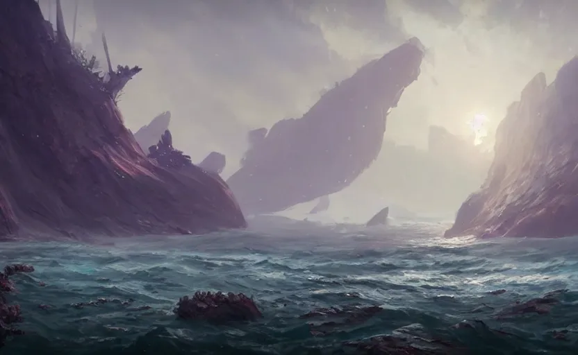 Prompt: A painting of Oblivion Reef trending on artstation in the style of Greg Rutkowski