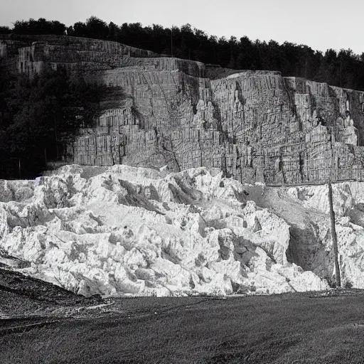 Prompt: a photograph of the limestone quarry in gronhogen, oland, sweden