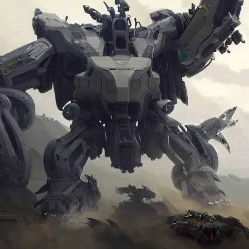 Image similar to Zoids Mech,Greg rutkowski, Trending artstation, cinematográfica, digital Art