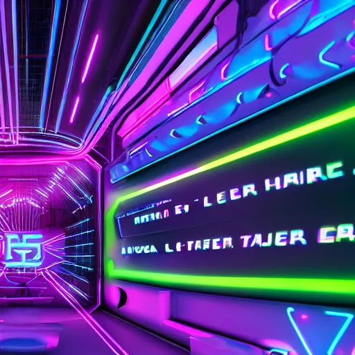 Image similar to hyper realistic neon future advertising for cyber gear