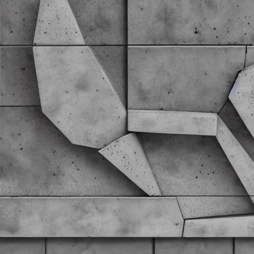 Image similar to concrete art. trending on polycount.