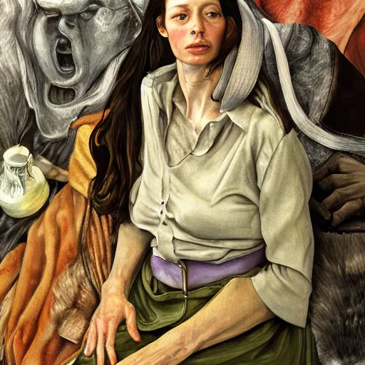 Prompt: high quality high detail painting by lucian freud, hd, arwen from lord of the rings