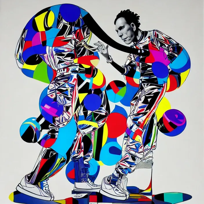 Image similar to futuristic sneakers in jeff koons hip hop bauhaus style, highly detailed, hyper realistic, art by todd mcfarlane