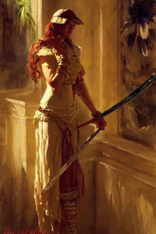 Image similar to sword maid, highly detailed painting by gaston bussiere, craig mullins, j. c. leyendecker 8 k