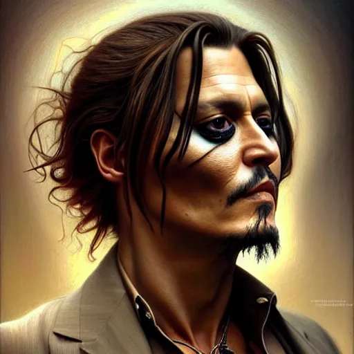 Prompt: johnny depp with his limbs cut off, intricate, highly detailed, centered, digital painting, artstation, concept art, smooth, sharp focus, illustration, artgerm, tomasz alen kopera, peter mohrbacher, donato giancola, joseph christian leyendecker, wlop, boris vallejo