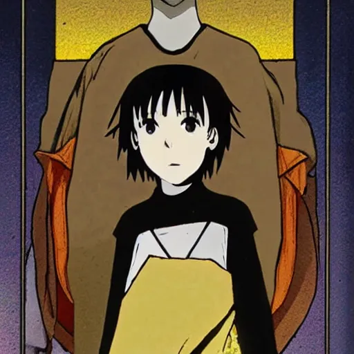 Prompt: Serial Experiments Lain, tarot card