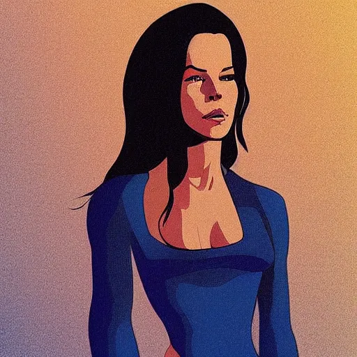 Image similar to “ kate beckinsale retro minimalist portrait by jean giraud, moebius starwatcher comic, 8 k ”