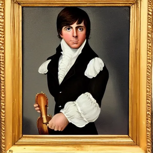 Image similar to regency era painting of a young paul mccartney in the style of henry pierce bone