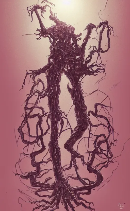 Image similar to full body portrait of Vecna from stranger things in the upside down, dynamic lighting, photorealistic, fantasy concept art, ambient lighting, atmospherical, stunning visuals, creative, cinematic, ultra detailed, trending on art station
