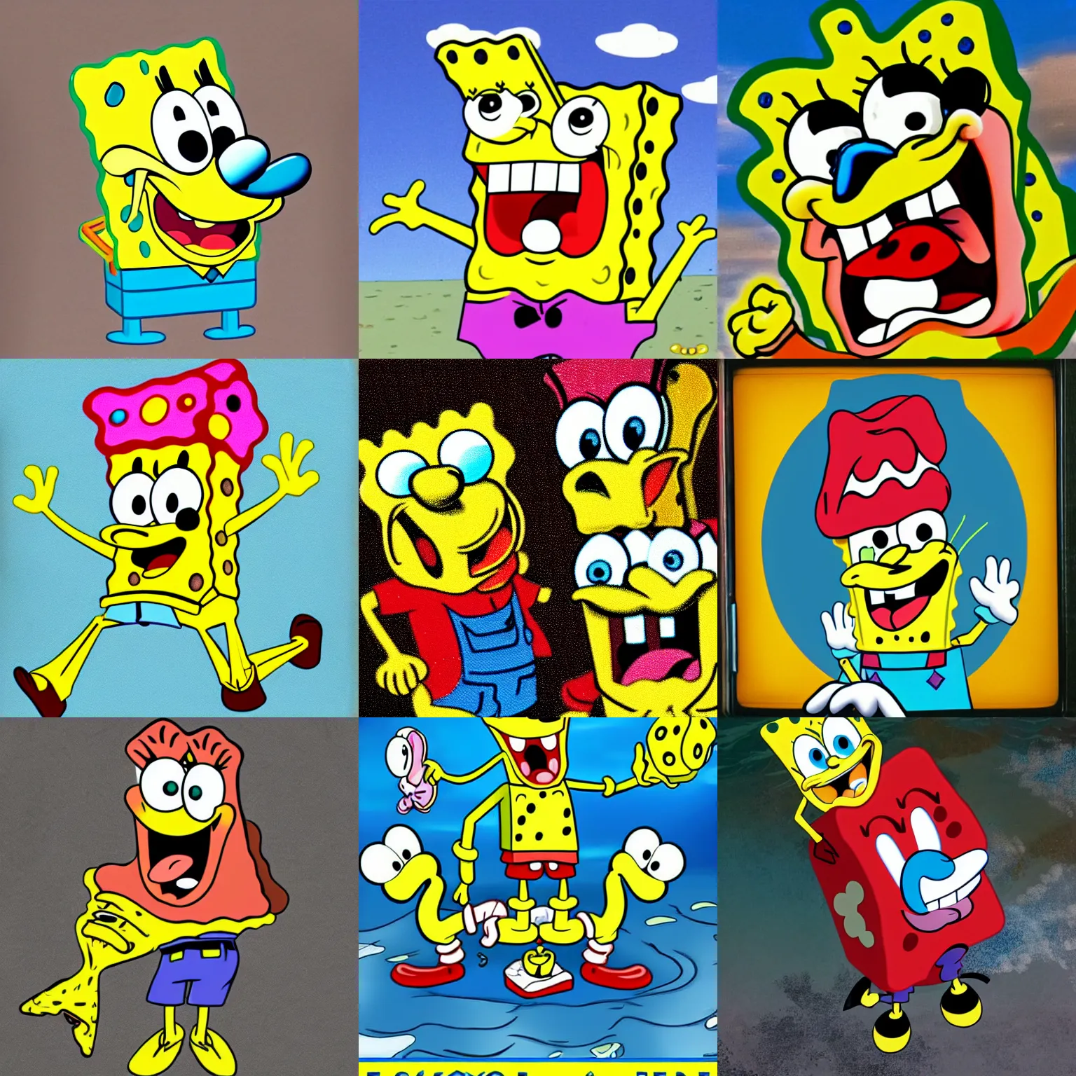 Prompt: goofy wacky silly spongebob