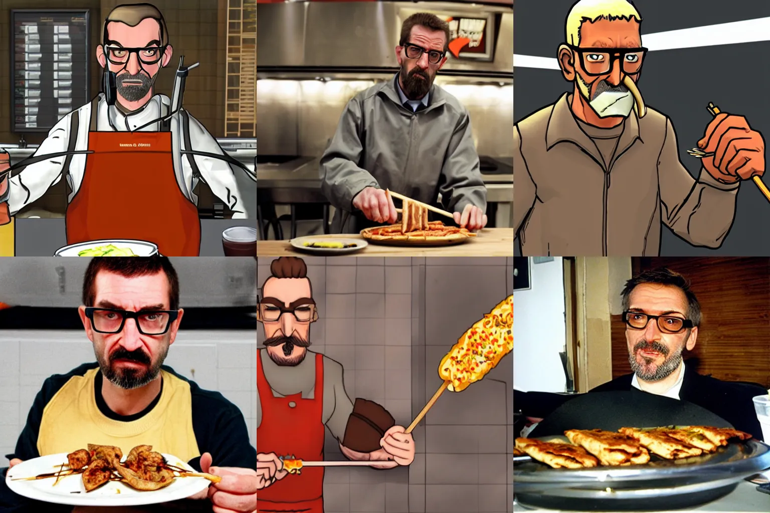 Prompt: gordon freeman eating a kebab