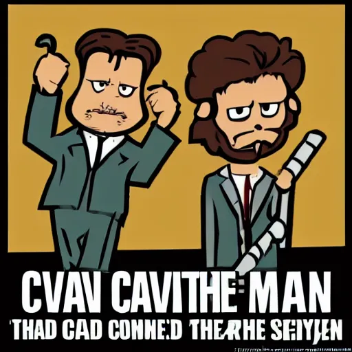 Prompt: caveman in the style of mad men show