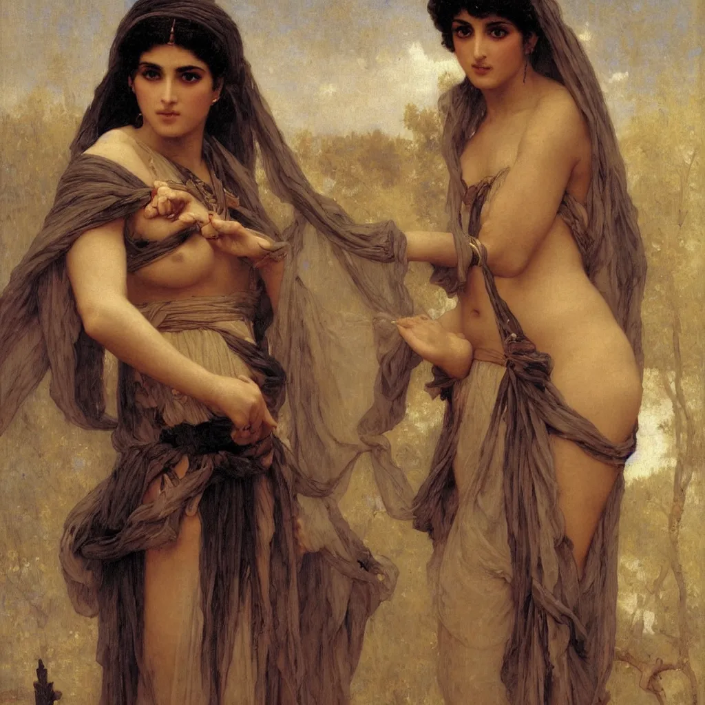 Image similar to a beautiful female arabian warrior, art by auguste toulmouche and bouguereau