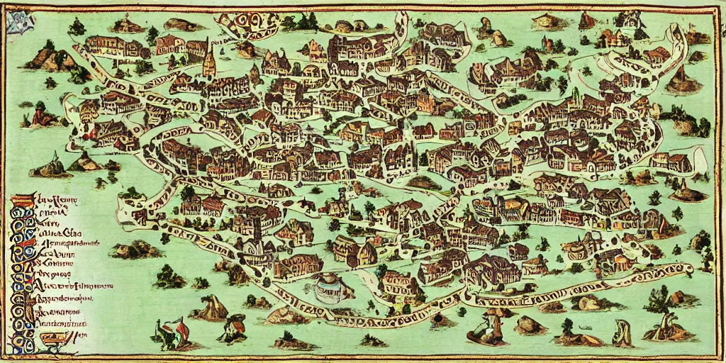 Image similar to the town of yelm, medieval map