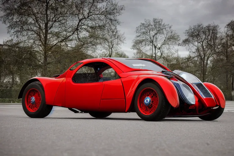 Prompt: 1935 BMW M1 Stratos, city, style by Vincent Di Fate