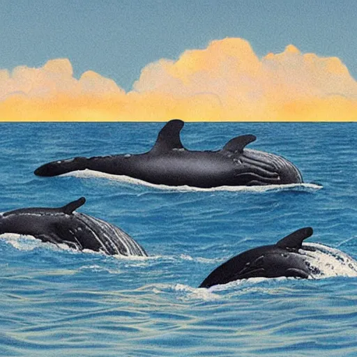 Prompt: whales in cloud