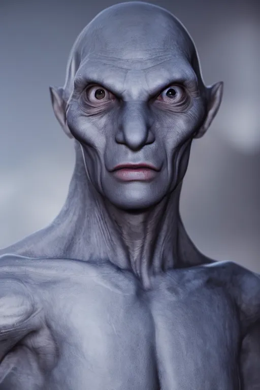 Prompt: a professionally painted portrait of gray alien, Cinematic Lighting, Unreal Engine, 8k, HD