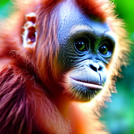 Prompt: a feline baby orangutan - kitten - hybrid, animal photography, felidae, housecat, kitten, pussycat pet