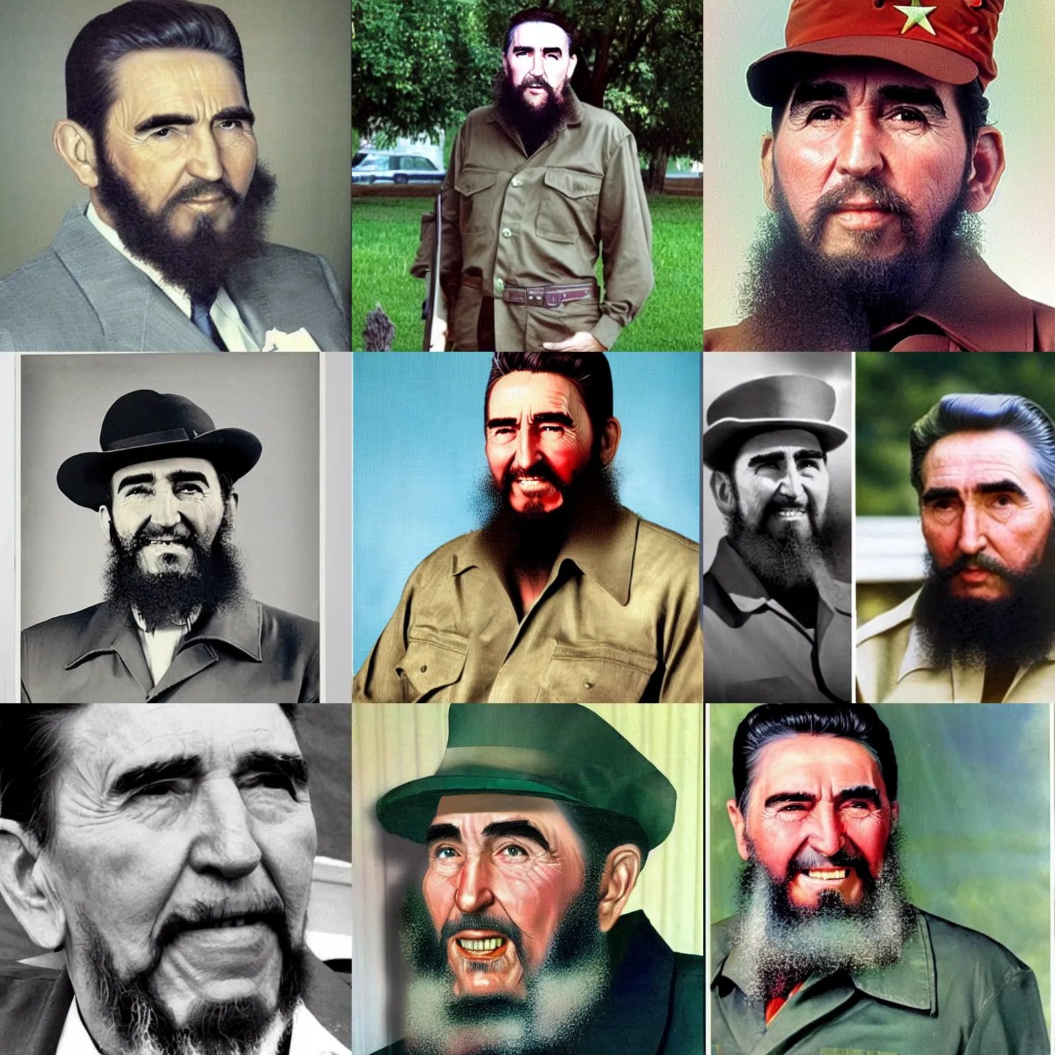 Prompt: ronald reagan fidel castro hybrid