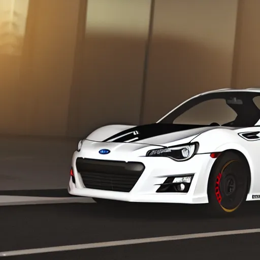 Prompt: Subaru brz car from front view, octane render, detailed picture,