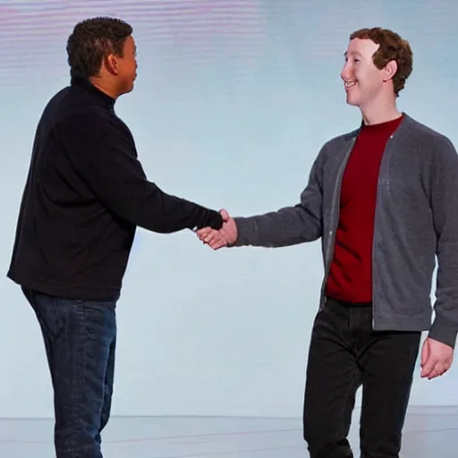 Image similar to mark zuckerberg and michael jackson shaking hands