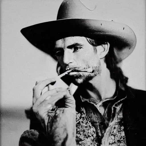 Prompt: “photograph of a 1800's cowboy with a cigarette in his mouth at the beach, detailed”