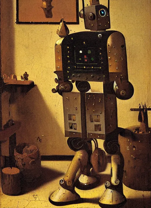 Image similar to robot warrior by Johannes Vermeer