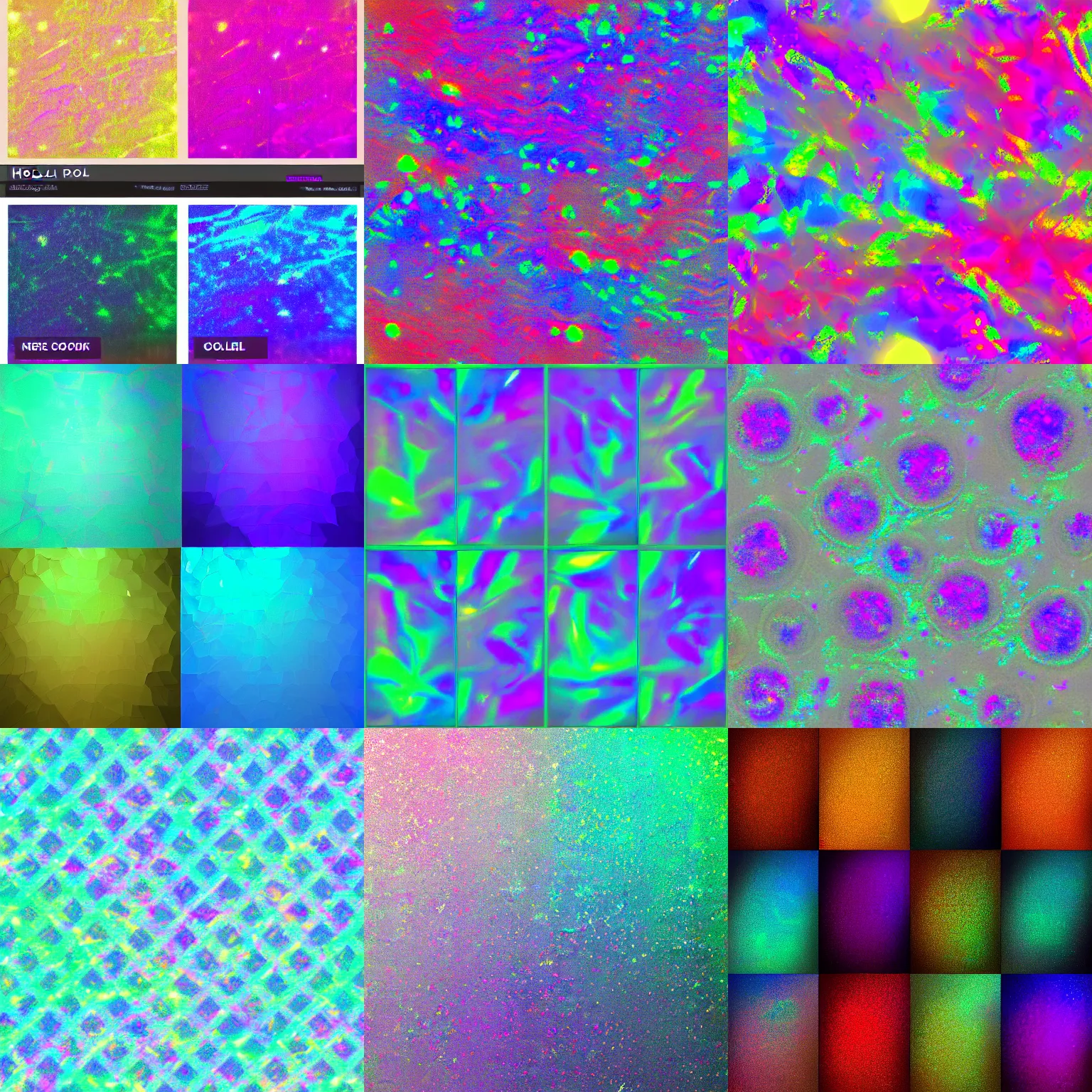Prompt: holographic opal colors, texture pack
