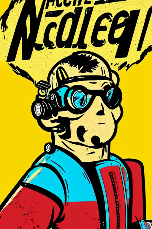 Image similar to fallout 7 6 retro futurist illustration art by butcher billy, sticker, colorful, illustration, highly detailed, simple, smooth and clean vector curves, no jagged lines, vector art, smooth andy warhol style