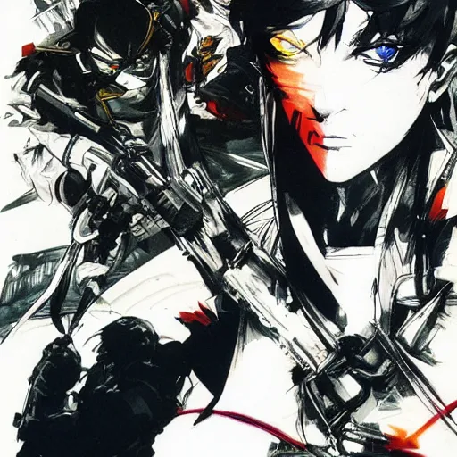 Prompt: mashup by yoji shinkawa