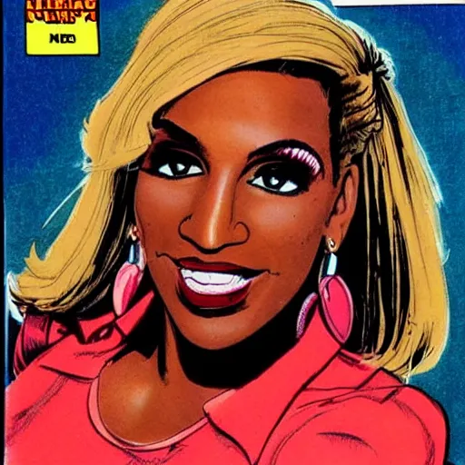 Prompt: a 1 9 8 0 s comic book painting of nene leakes - n 6