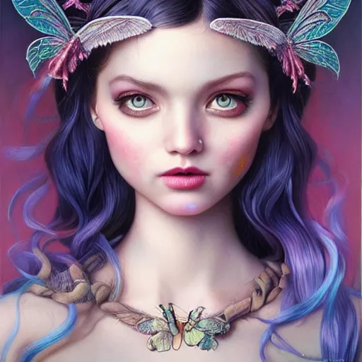 Prompt: fairy portrait, Pixar style, by Tristan Eaton Stanley Artgerm and Tom Bagshaw.