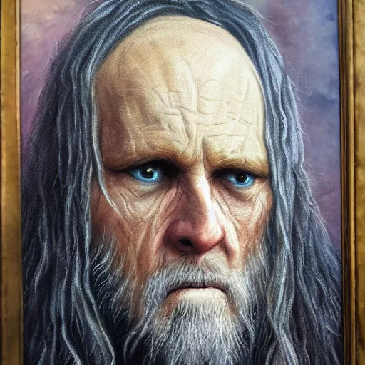 Image similar to portrait of a Wraith of LOTR, oil painting, high detail