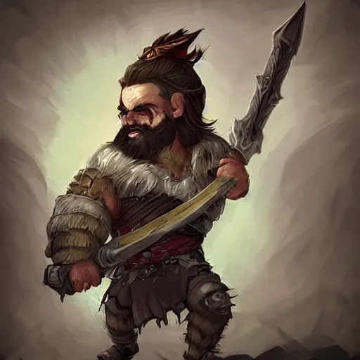 Prompt: fierce bearded dwarf, warrior, huge doubleaxe, scary, long hair, DnD art, epic fantasy style art, fantasy epic digital art, epic fantasy art, hearthstone style art