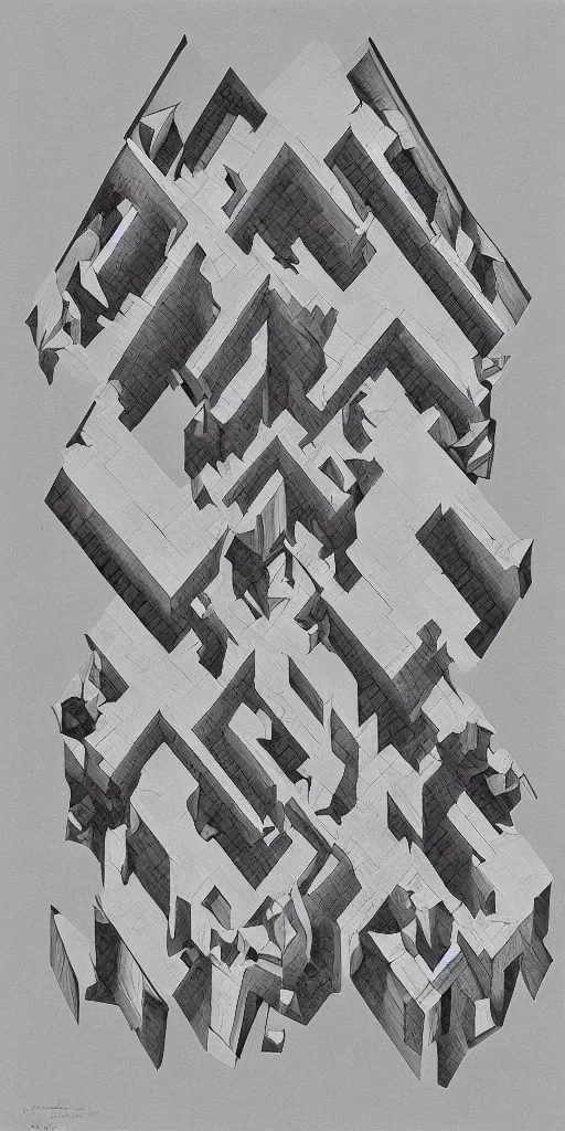 Image similar to cell shaded optical illusion by m. c. escher