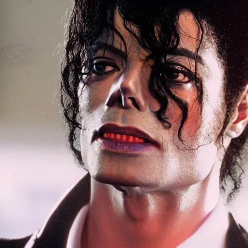 Prompt: a cinematic film still of Michael Jackson starring in an Anime, portrait, 40mm lens, shallow depth of field, close up, split lighting, cinematic