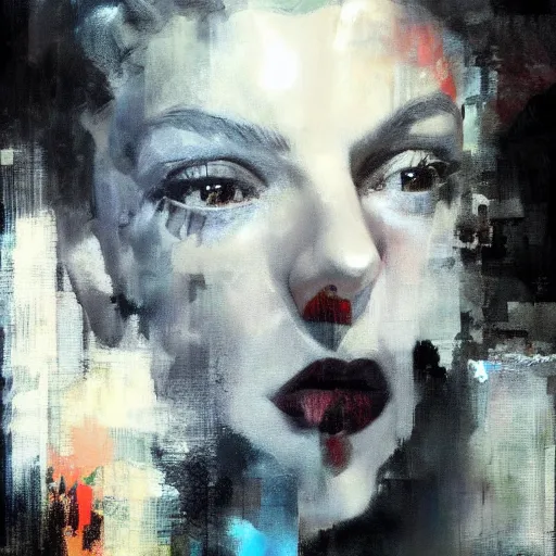 Image similar to judy garland and lady gaga morphed together, hybrid, jeremy mann painting