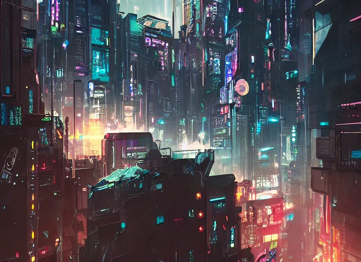 Image similar to meteorite hitting a cyberpunk city at night by wlop, key visual, high detail, digital art