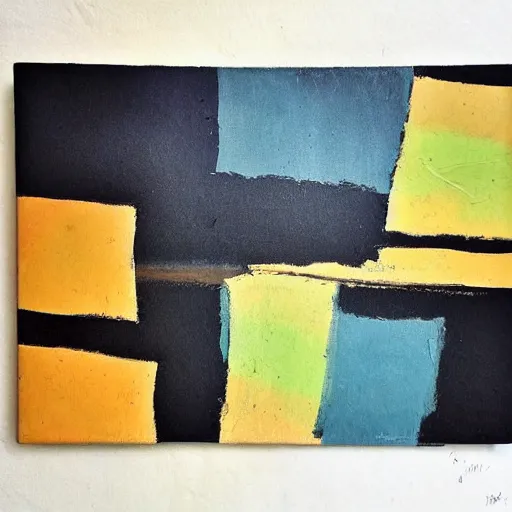 Image similar to abstract expressionist minimalist painting, interesting relationship within the composition, gestural, sketchbook style, paint on canvas, power washed texture, masterpiece, by secundino hernandez