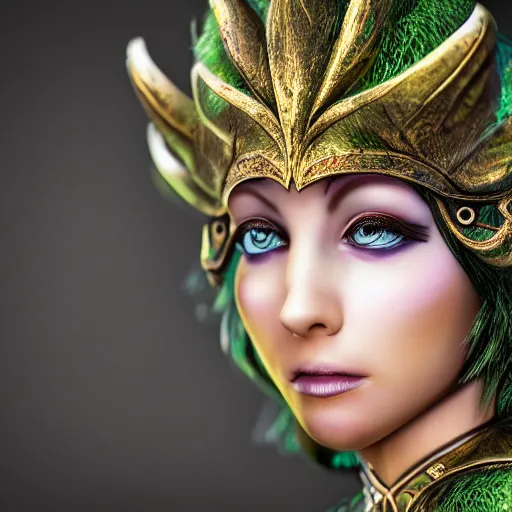 Image similar to photo of a beautiful elven queen, macro 20mm, incredibly detailed, 8k, HDR, studio