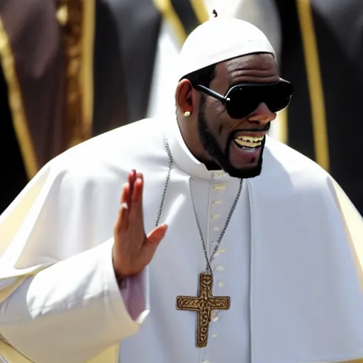 Image similar to r kelly as the pope