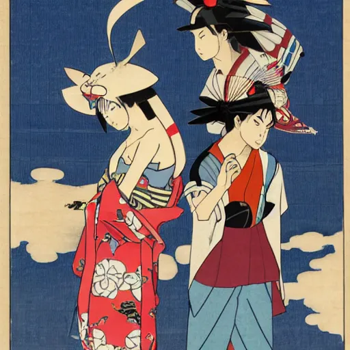 Prompt: Pokemon Ukiyo E