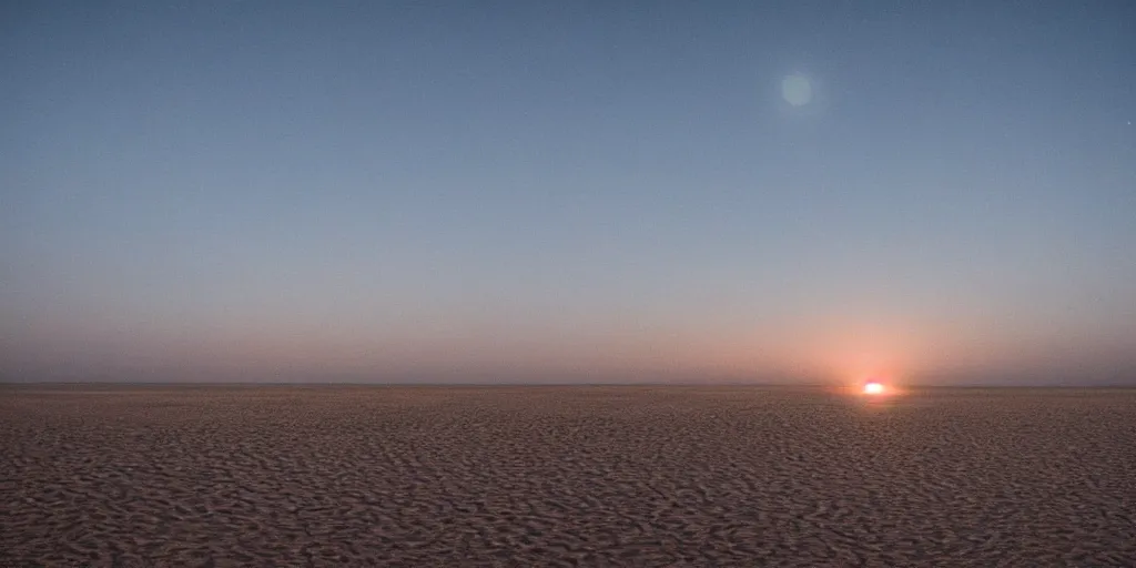 Image similar to the night sun illuminates the shores of the sea desert