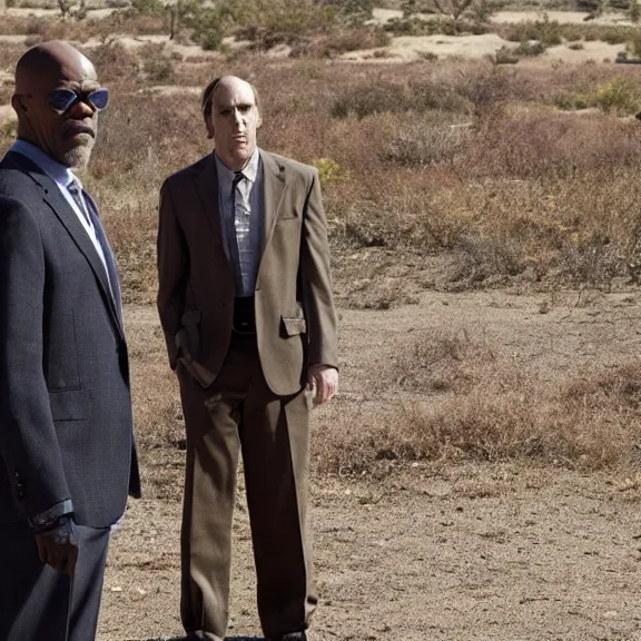 Image similar to A still of Samuel L. Jackson as Saul Goodman in Breaking Bad