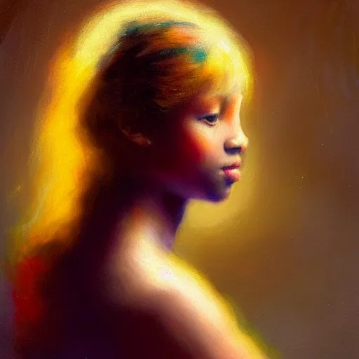 Prompt: a messy painting of a 1 3 - year - old using all known skin tones by delphin enjolras, highly detailed, sharp focus, trending on artstation