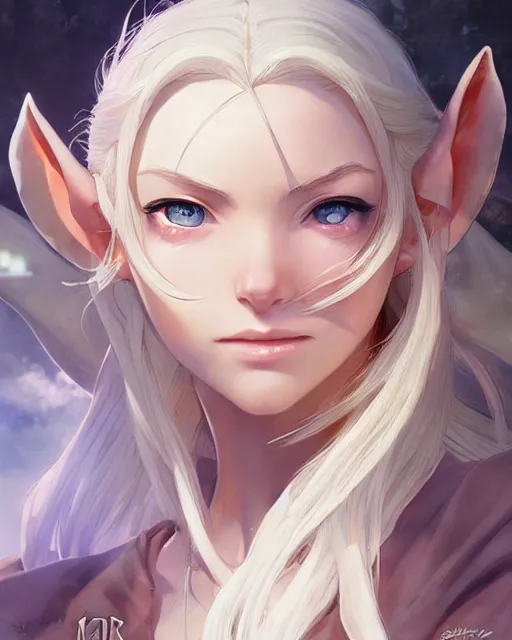 Image similar to an incredibly beautiful female elf from lord of the rings, full shot, atmospheric lighting, detailed face, one piece style, by makoto shinkai, stanley artgerm lau, wlop, rossdraws