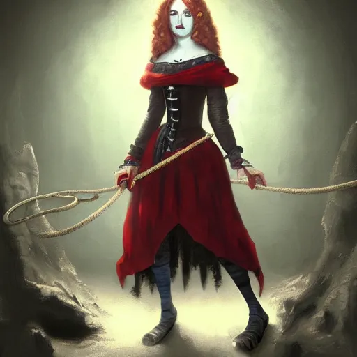 Prompt: tyler edlin, dark portrait, death ultra red head woman in medieval dress, strangled with rope, bluish face, victorian style, high detail