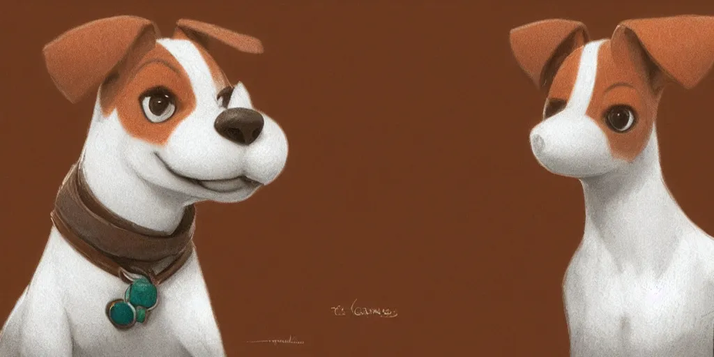 Image similar to jack russel terrier, portrait, character exploration, focus, highly detailed, zootopia concept art, illustration, sketch by cory loftis